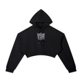 WOMENS BLACK CHROME CROPPED HOODIE